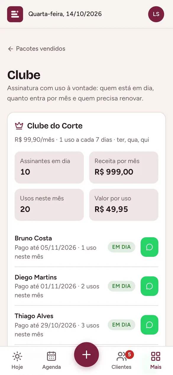 Clube de assinatura: receita todo mês
