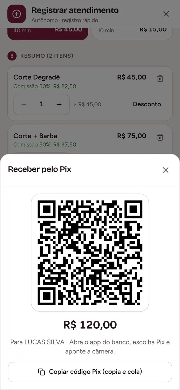 Pix com o valor certo